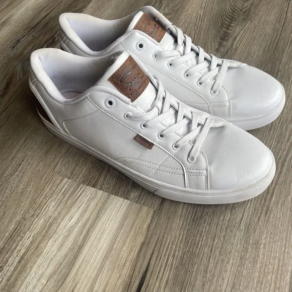Levi's Sneakers Men's 13 White Casual Preppy Coastal Boat Leather Retro - Picture 2 of 8